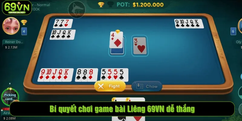 Bí quyết chơi game bài Liêng 69VN dễ thắng