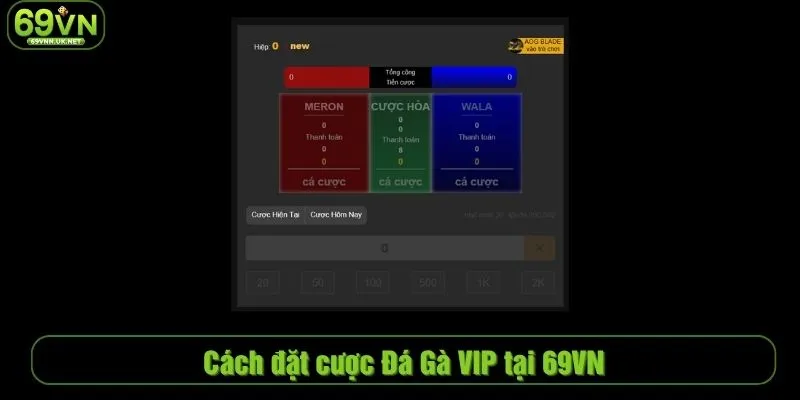 Cách đặt cược Đá Gà VIP tại 69VN