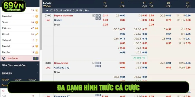 Đa dạng hình thức cá cược