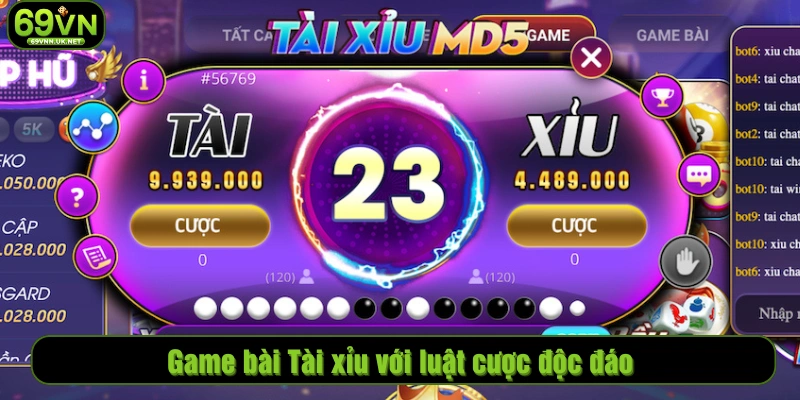 Game bài Tài xỉu với luật cược độc đáo