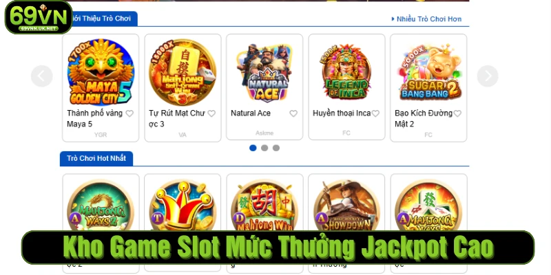 Sảnh slot game hấp dẫn với khoản thưởng khủng 