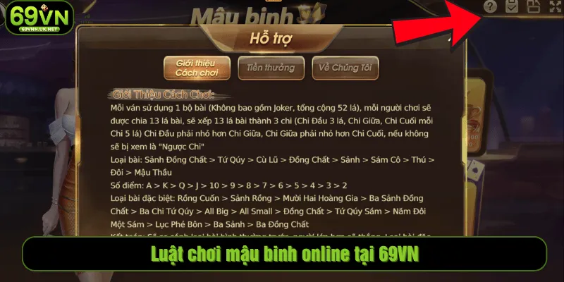 Luật chơi mậu binh online tại 69VN