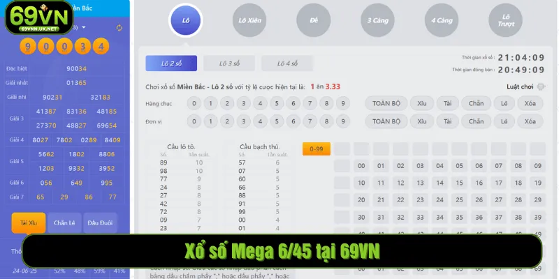 Xổ số Mega 6/45 tại 69VN
